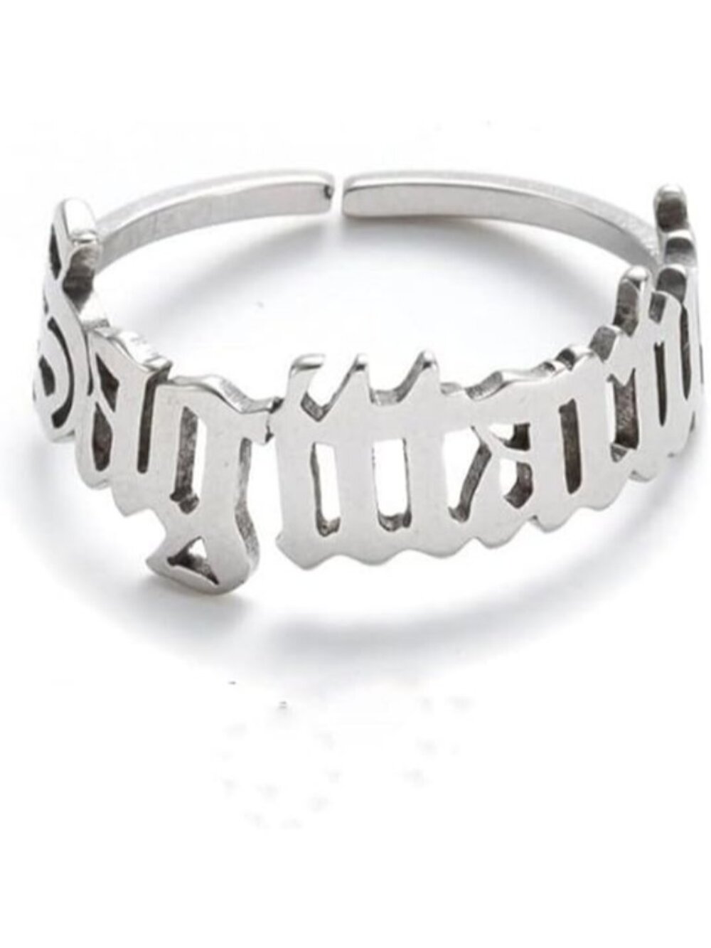 Silver Sagittarius Constellation Old English Adjustable Steel Zodiac Sign Ring